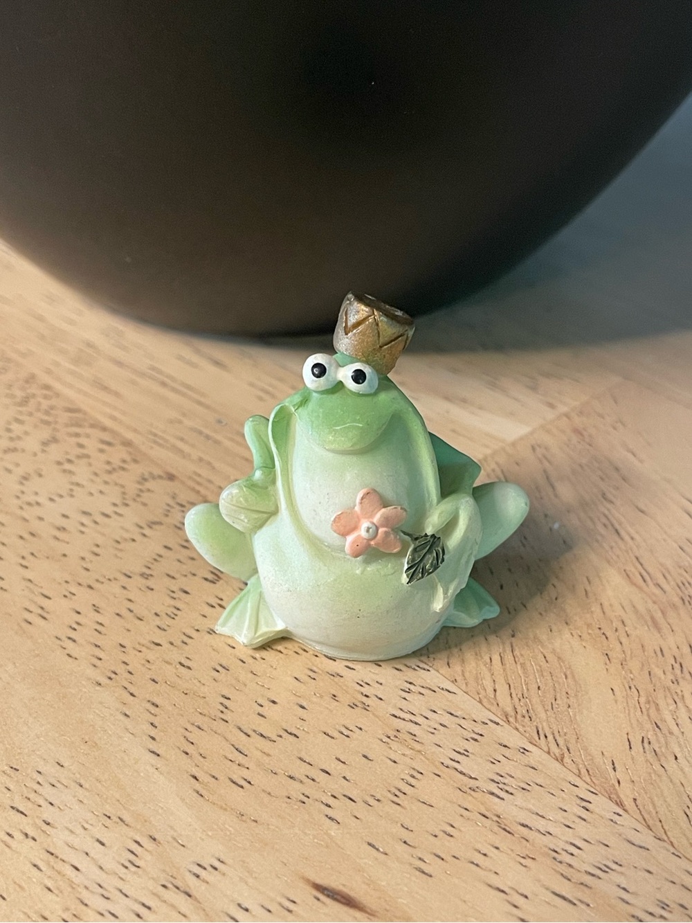 Teeny Tiny Green Frog Prince Figurine